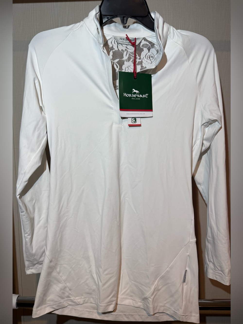 Horseware Women’s White Long-Sleeve Quarter-Zip NWT